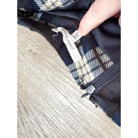 41Hawthorn Plaid Mini Skirt Black Gray Womens Pencil XS - Picture 7 of 7